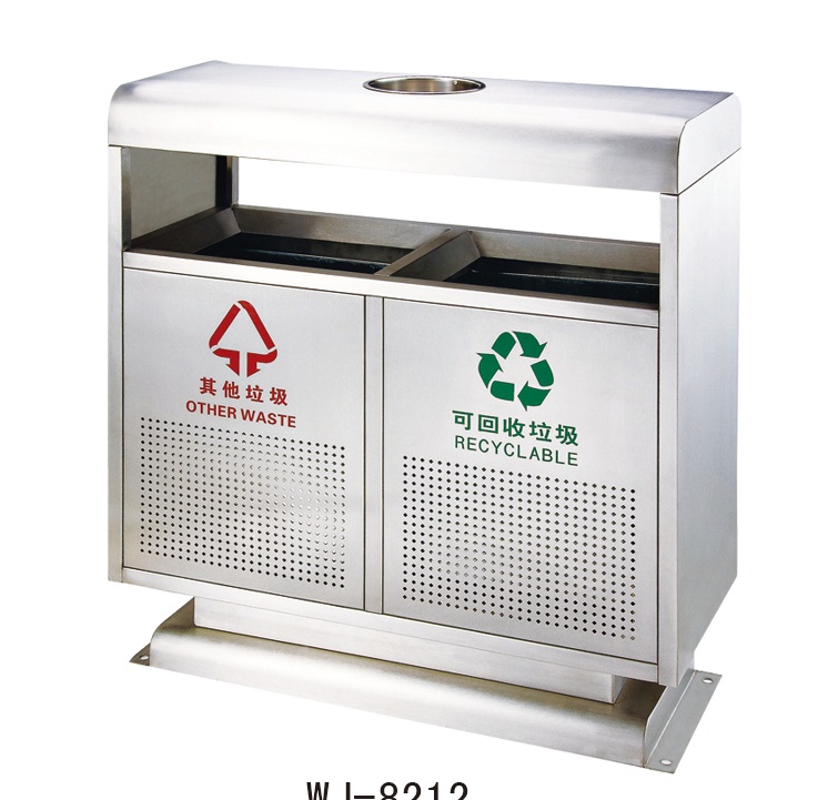 山東不銹鋼果皮箱，濰坊不銹鋼垃圾桶